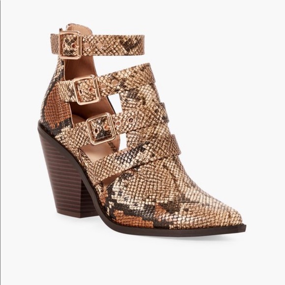 JustFab Shoes - Snake skin western buckle bootie justfab